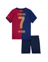 Barcelona Ferran Torres #7 Domácí dres pro děti 2024-25 Krátký Rukáv (+ trenýrky)